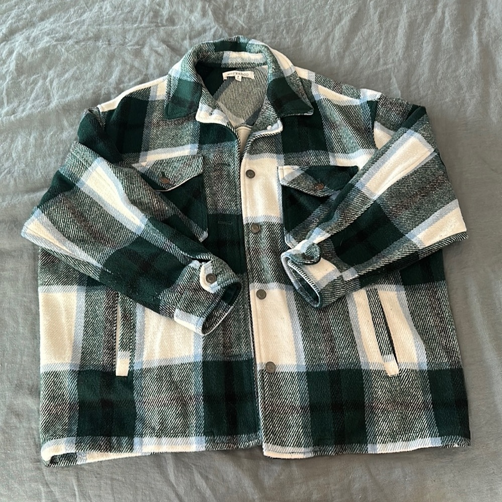 Green Plaid Shacket in perfect condition!